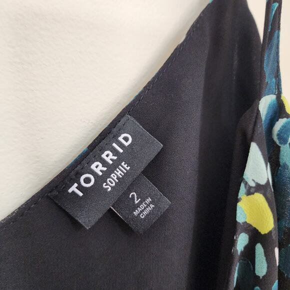 Torrid Sofie Chiffon swing cami semi sheer v-neck tank top woman's size 2X - Picture 5 of 11